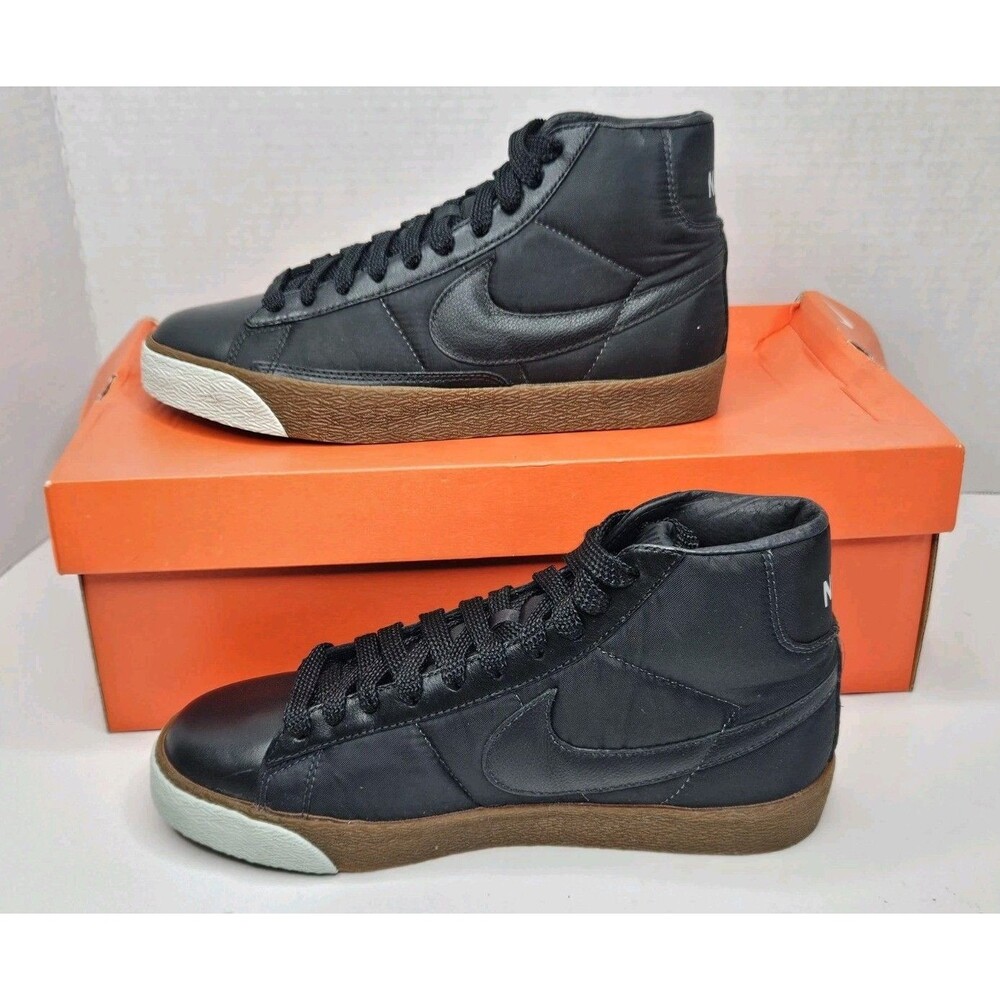 Nike Blazer 07 Mid Premium 317435-001 Black / Black-Ice Green Men’s 8.5 - Picture 2 of 7